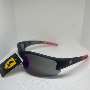 Khan Mirrored Mens Wrap Semi Rimless Sunglasses